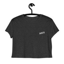 Load image into Gallery viewer, Women's Embroidered "ANTI" Crop Top T-Shirt